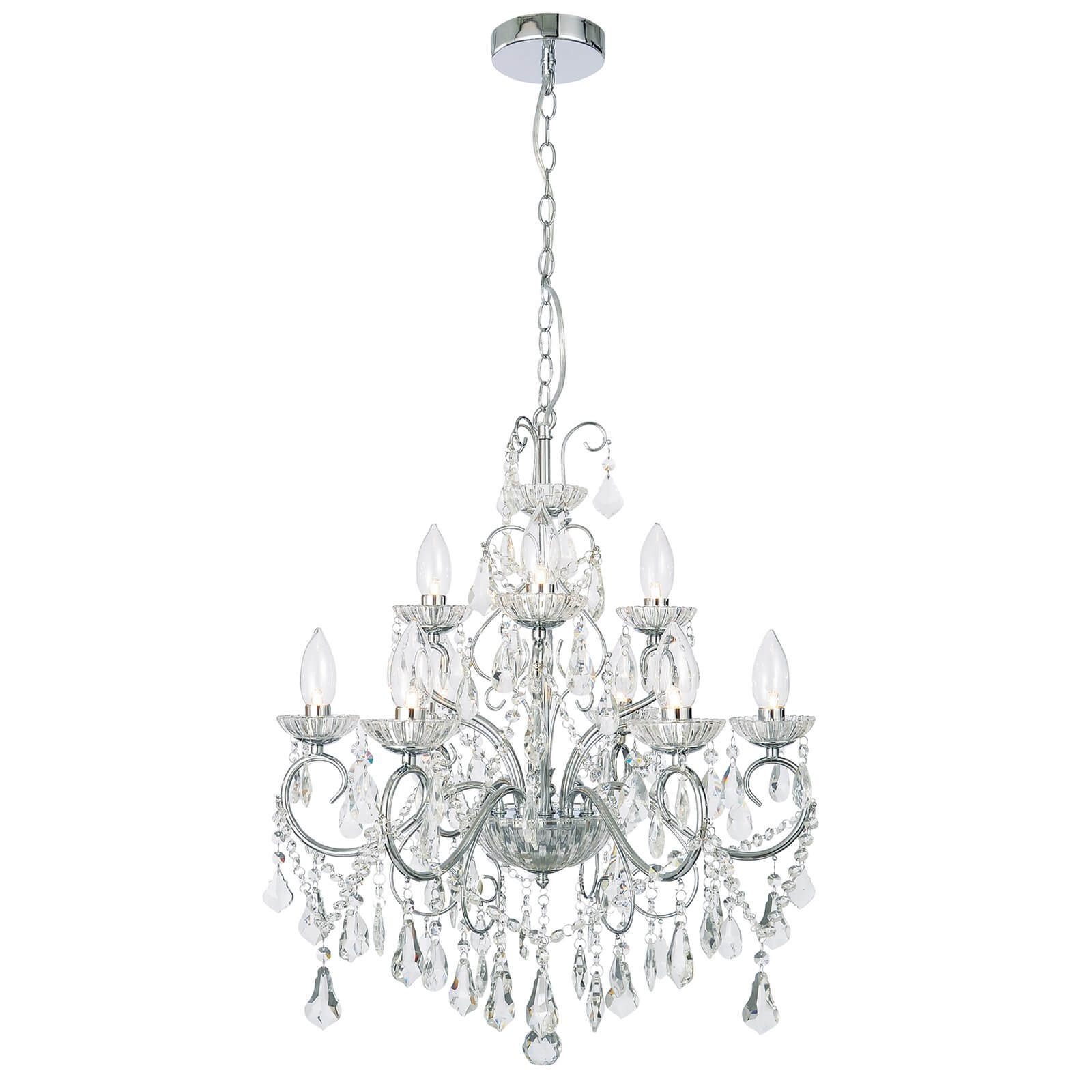 Vela 9 Light Bath Chandelier - Chrome Price Comparisons | Compare The Build