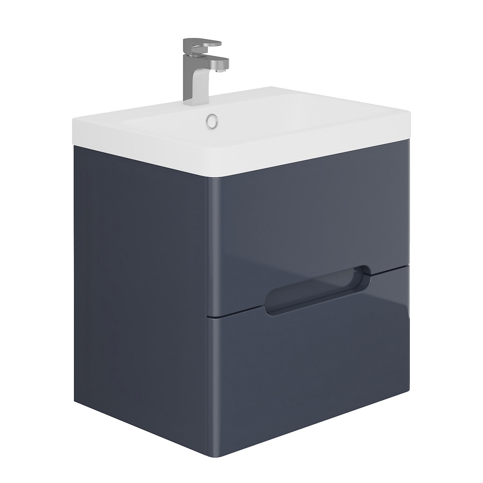 Bathstore Skye 600mm Wall Hung 2 Drawer Vanity Unit and Basin - Grey Price Comparisons | Compare The Build