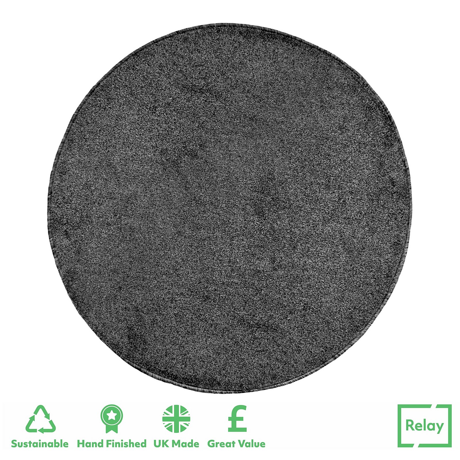 Relay Circular Rug - Charcoal - 133cm Price Comparisons | Compare The Build