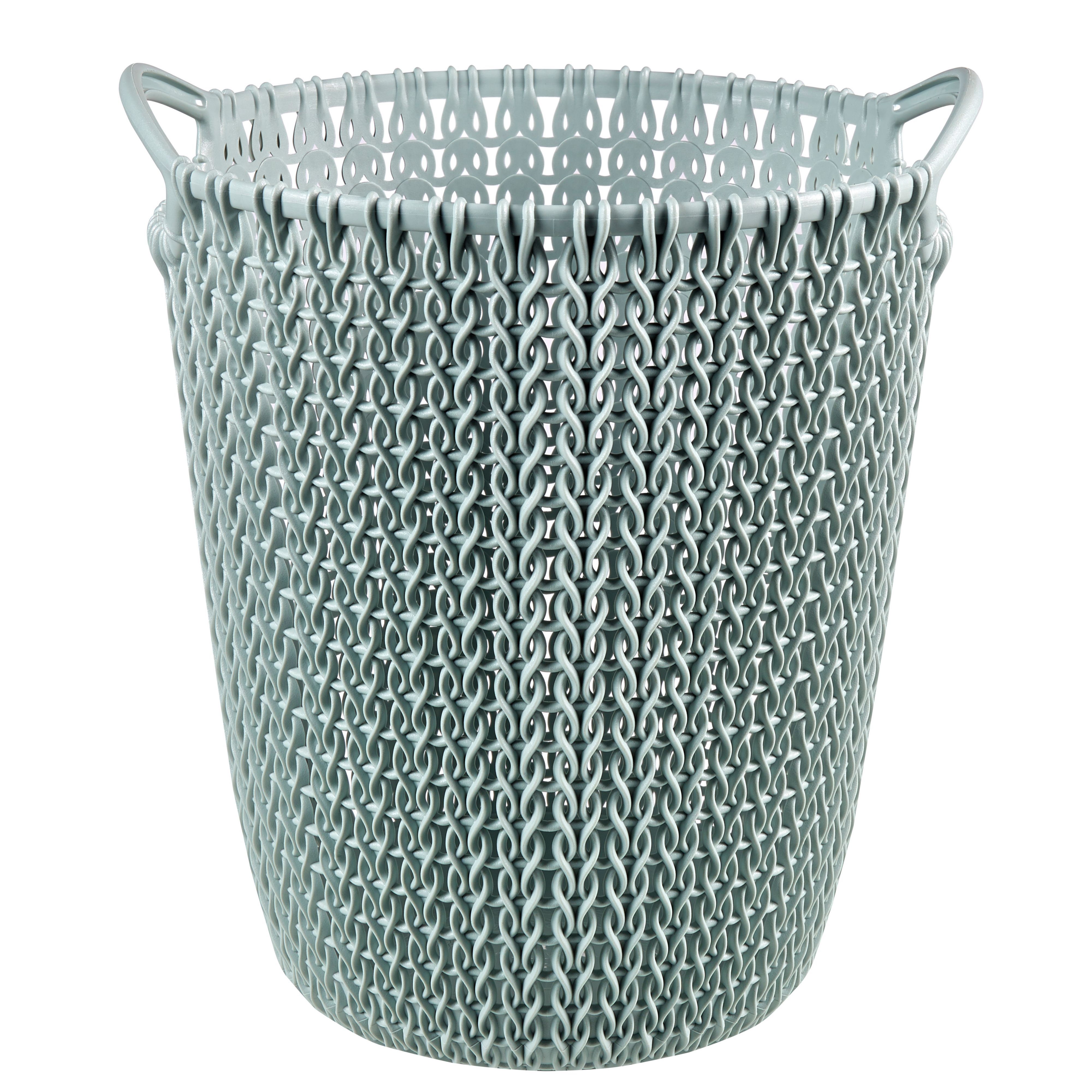 Curver Misty Blue Knitted Effect Plastic Circular Kitchen Bin, 7L Price Comparisons | Compare The Build