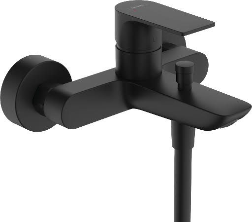 hansgrohe Rebris E Wall Mounted Bath Shower Mixer Tap - Matt Black Price Comparisons | Compare The Build