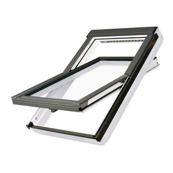 Fakro PTP-V P2/80 uPVC Centre Pivot Window Laminated - 94cm x 160cm 877N80 Price Comparisons | Compare The Build