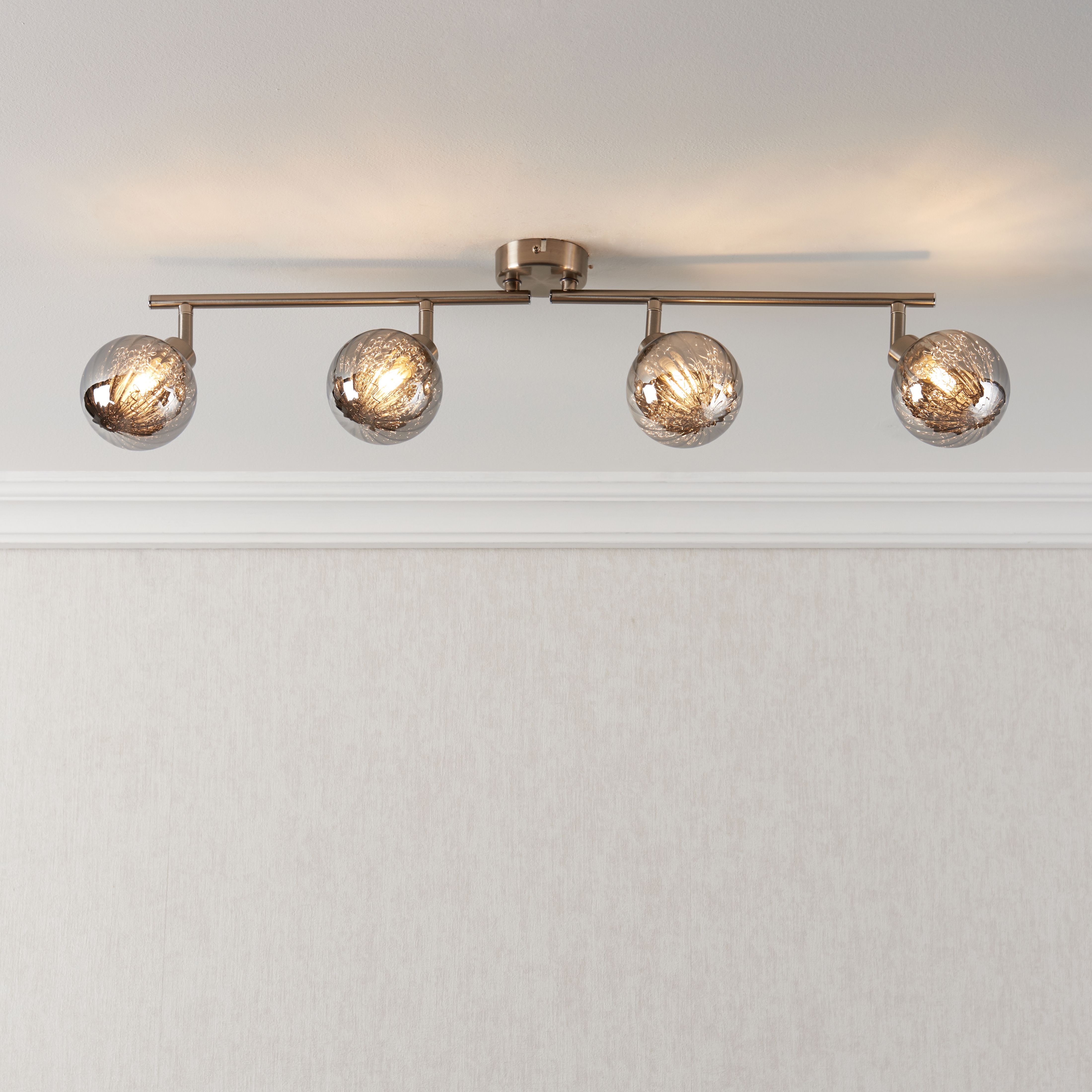 Jola Nickel Effect Mains-Powered 4 Lamp Spotlight Bar Price Comparisons | Compare The Build
