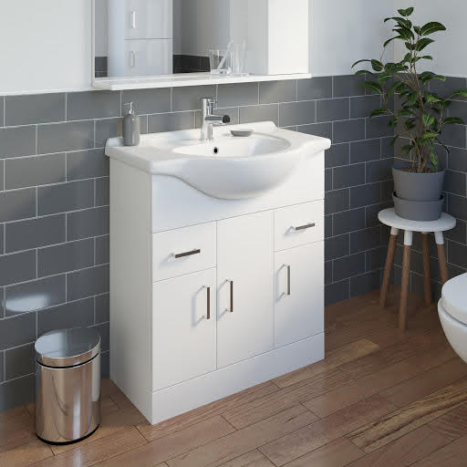 Essence White Gloss Vanity Unit 750mm Price Comparisons | Compare The Build