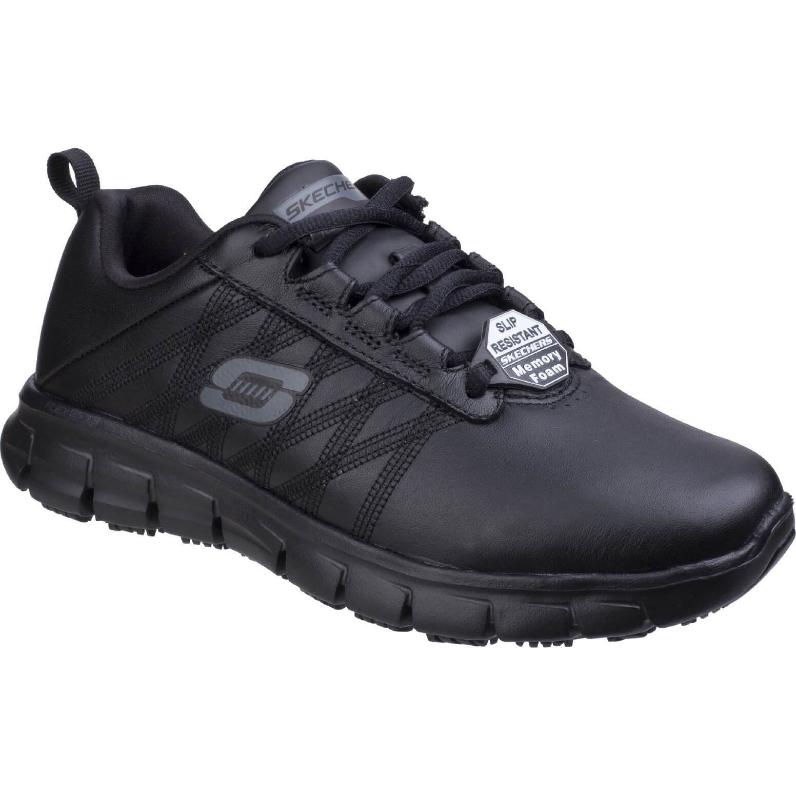 Skechers Sure Track Erath Womens Lace Up Work Shoes Black Size 5 | Compare The Build