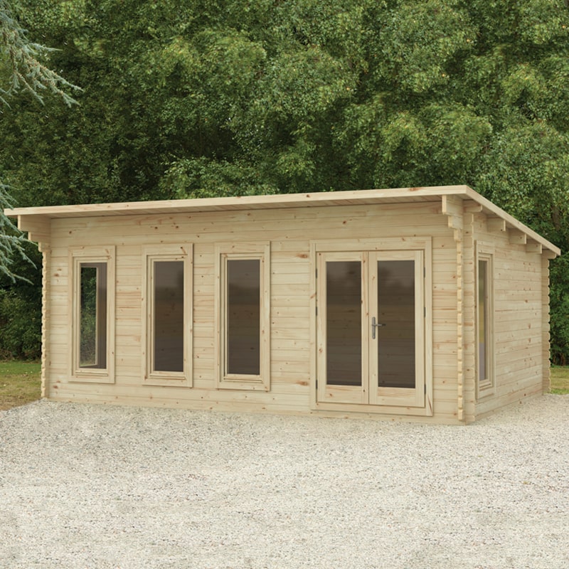 Forest Wolverley 6m x 4m Log Cabin Garden Office (45mm) | Compare The Build