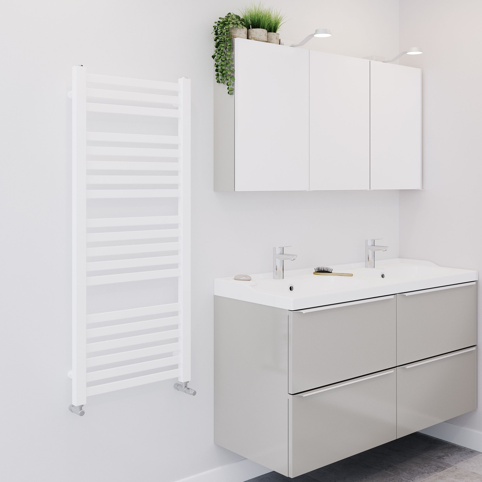 Blyss Aspley White 485W Flat Towel Warmer (W)480mm X (H)1150mm Price Comparisons | Compare The Build