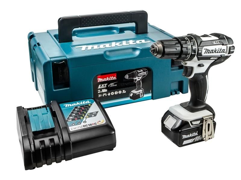 Makita MAKDHP482T1J DHP482T1JW LXT Black & White Combi Drill 18V 1 x 5.0Ah Li-ion | Compare The Build