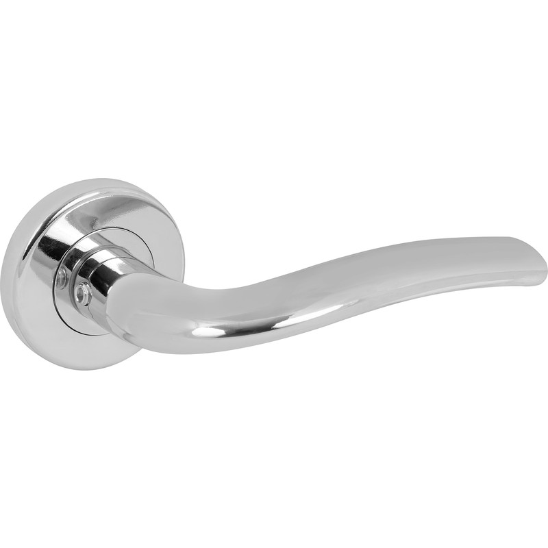 Serozzetta Cuatro Lever On Rose Door Handles Polished (Pair) in Chrome Price Comparisons | Compare The Build