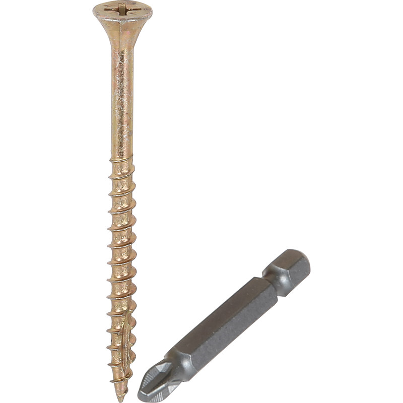 Ulti-Mate II Stick-Fit Zinc & Plated Screw 3.5 x 12mm (200 Pack) in Yellow Steel Price Comparisons | Compare The Build