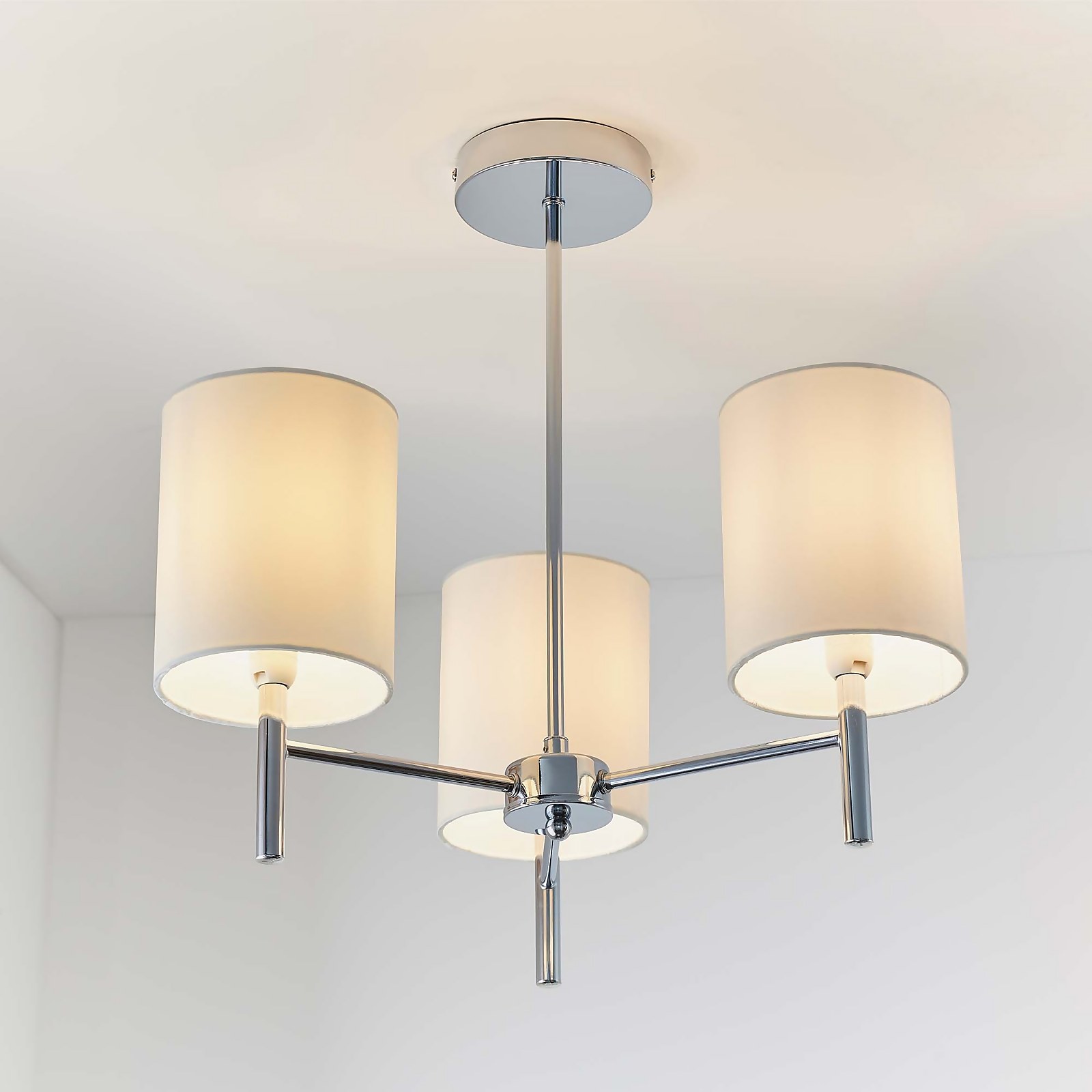 Kari 3 Light Semi Flush Ceiling Light - Chrome Price Comparisons | Compare The Build