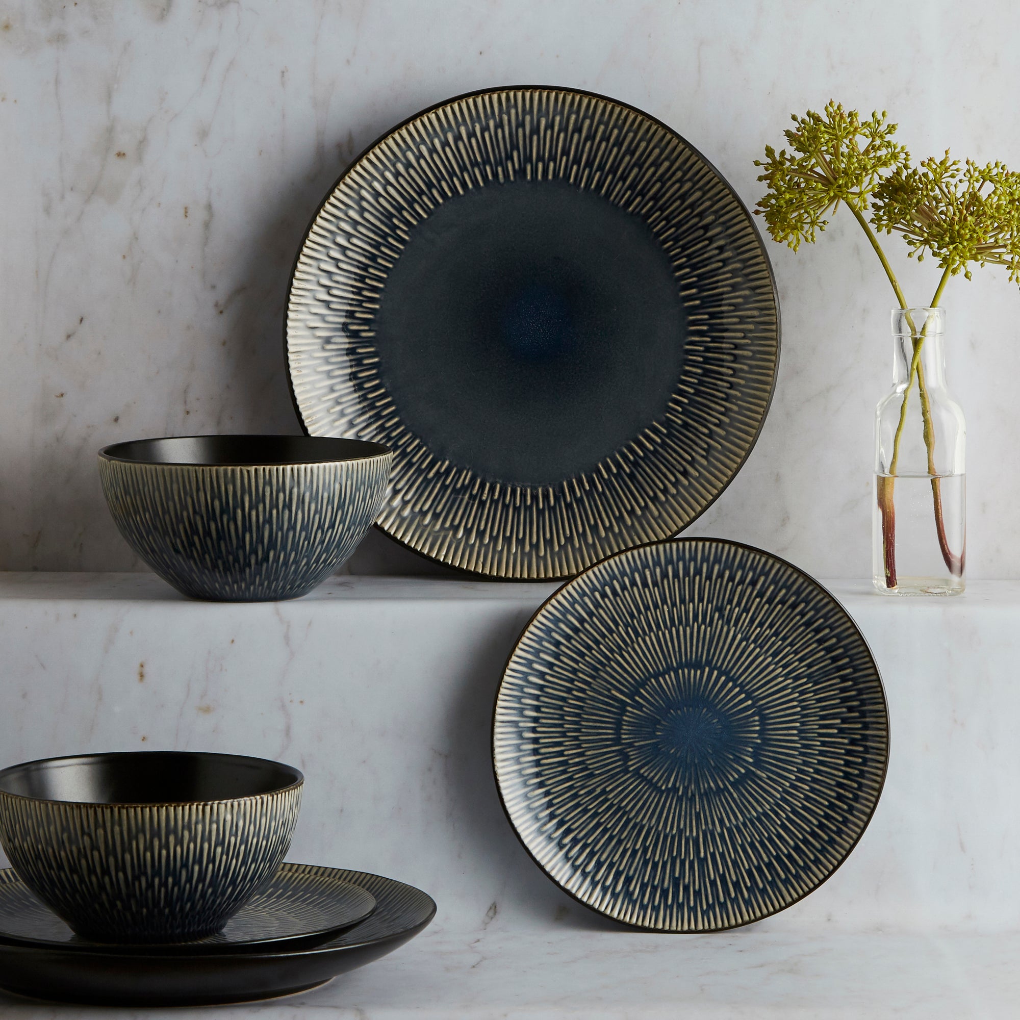 Zen Reactive Glaze 12 Piece Dinner Set Blue Price Comparisons | Compare The Build