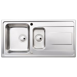 Abode Ixis 1.5 Bowl Kitchen Sink - Stainless Steel | Compare The Build