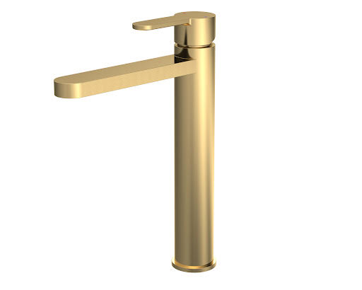 Merano Arvan High Rise Basin Mixer Tap - Brushed Brass | Compare The Build