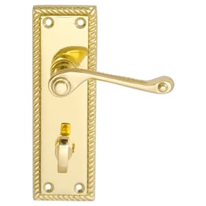 Cheshire Georgian Brass Bathroom Door Handle - 1 Pair Price Comparisons | Compare The Build