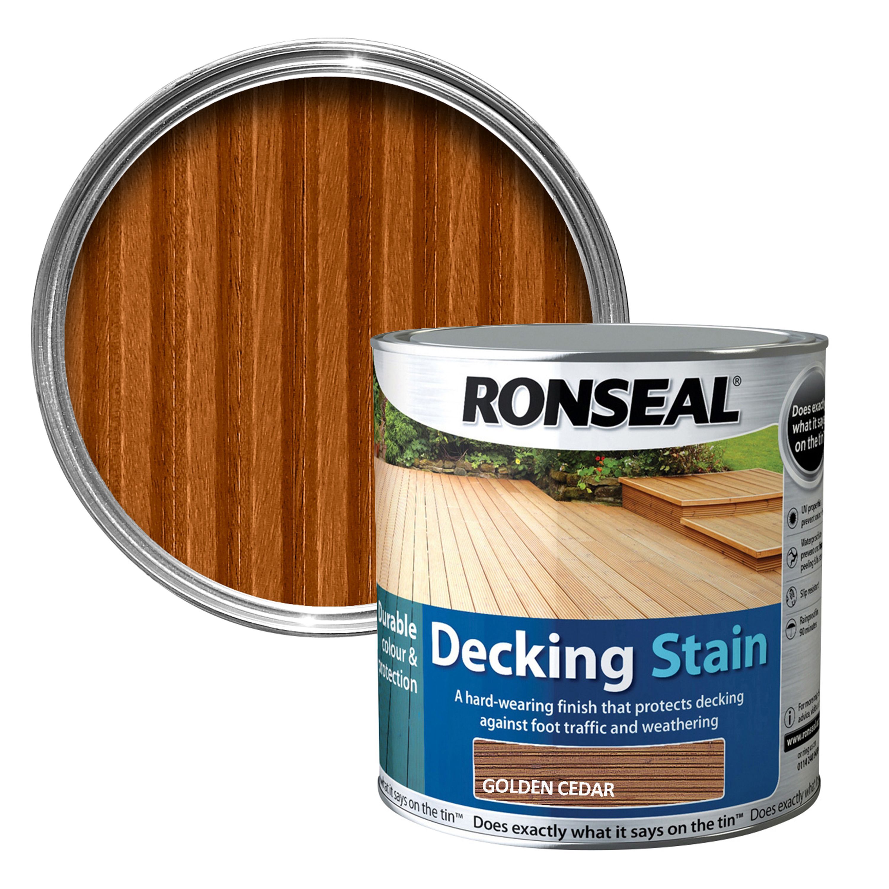 Ronseal Golden Cedar Matt Decking Wood Stain, 2.5L Price Comparisons | Compare The Build