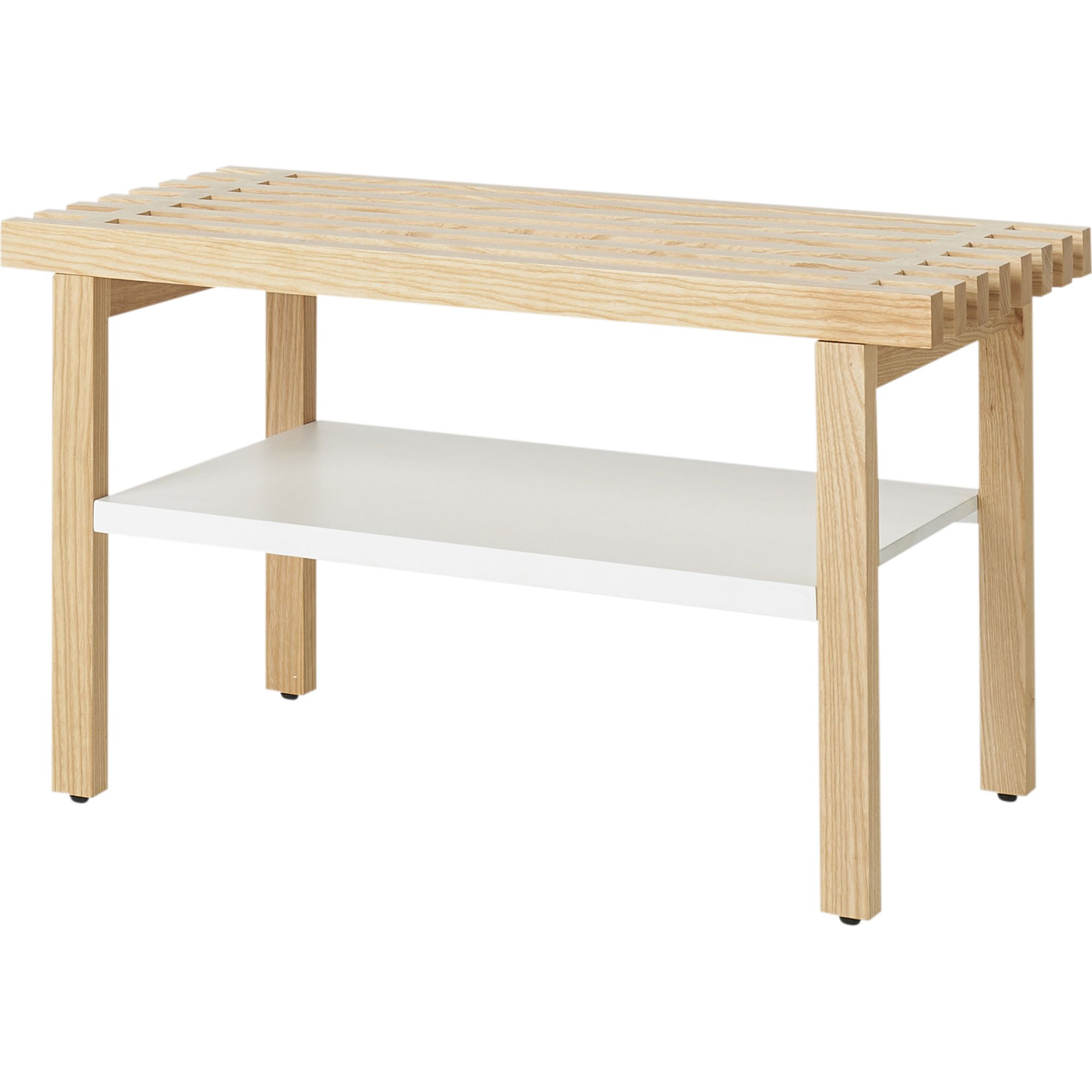 GoodHome Adriska White & Natural Bench, (H)450mm (W)800mm (D)360mm Price Comparisons | Compare The Build