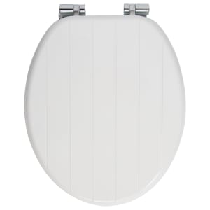 Wickes Tongue & Groove Wood Effect Soft Close Toilet Seat - White Price Comparisons | Compare The Build