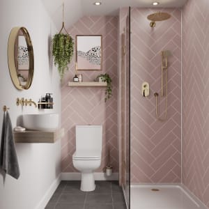 Multipanel Hydrolock Antique Rose Herringbone Tile Effect Shower Panel - 2400 x 598 x 11mm Price Comparisons | Compare The Build