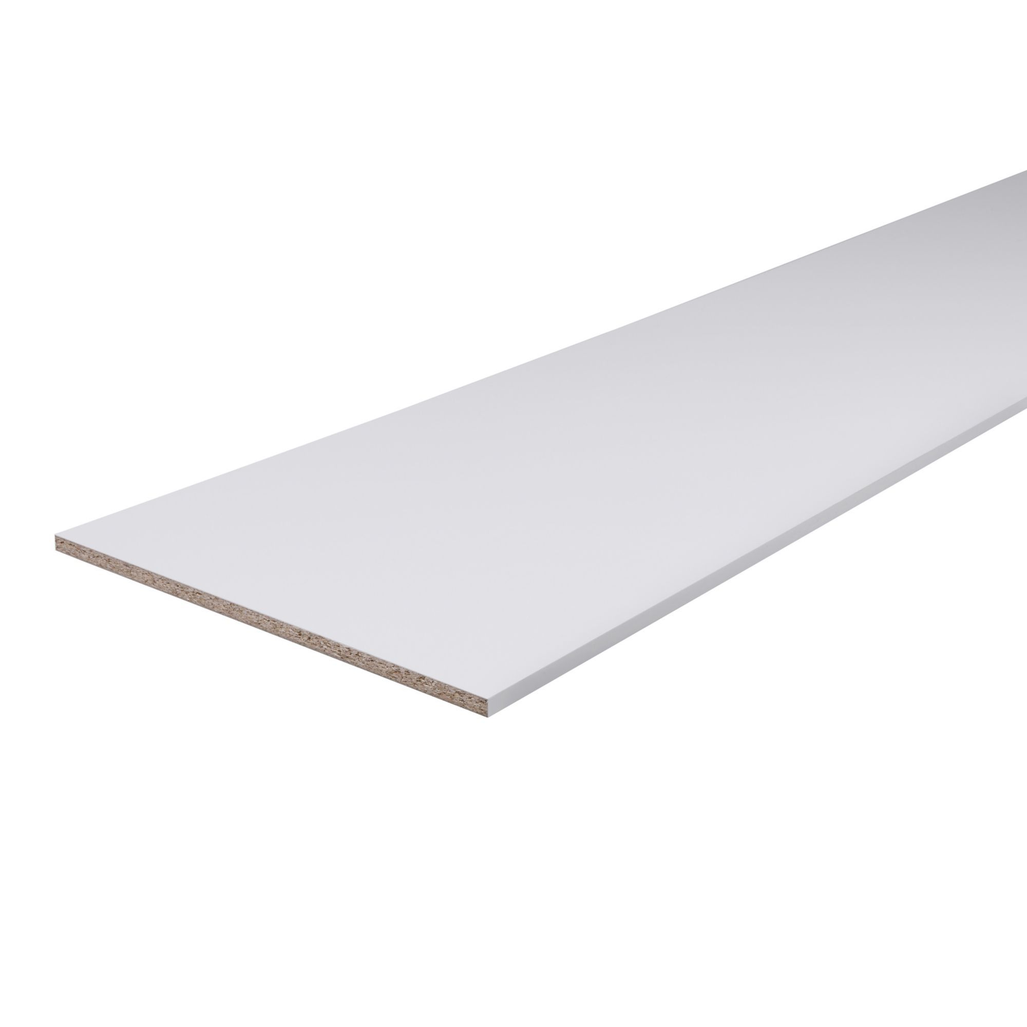 Gloss White Semi Edged Chipboard Furniture Board, (L)2.5M (W)300mm (T)18mm Price Comparisons | Compare The Build