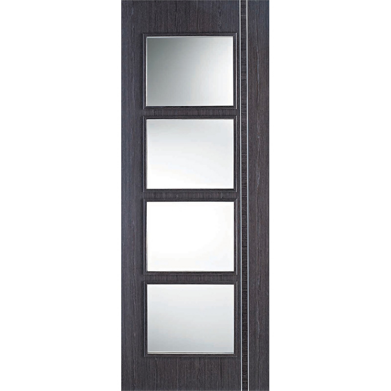 Zanzibar Internal Glazed Prefinished Ash Grey 4 Lite Door - 686 x 1981mm Price Comparisons | Compare The Build