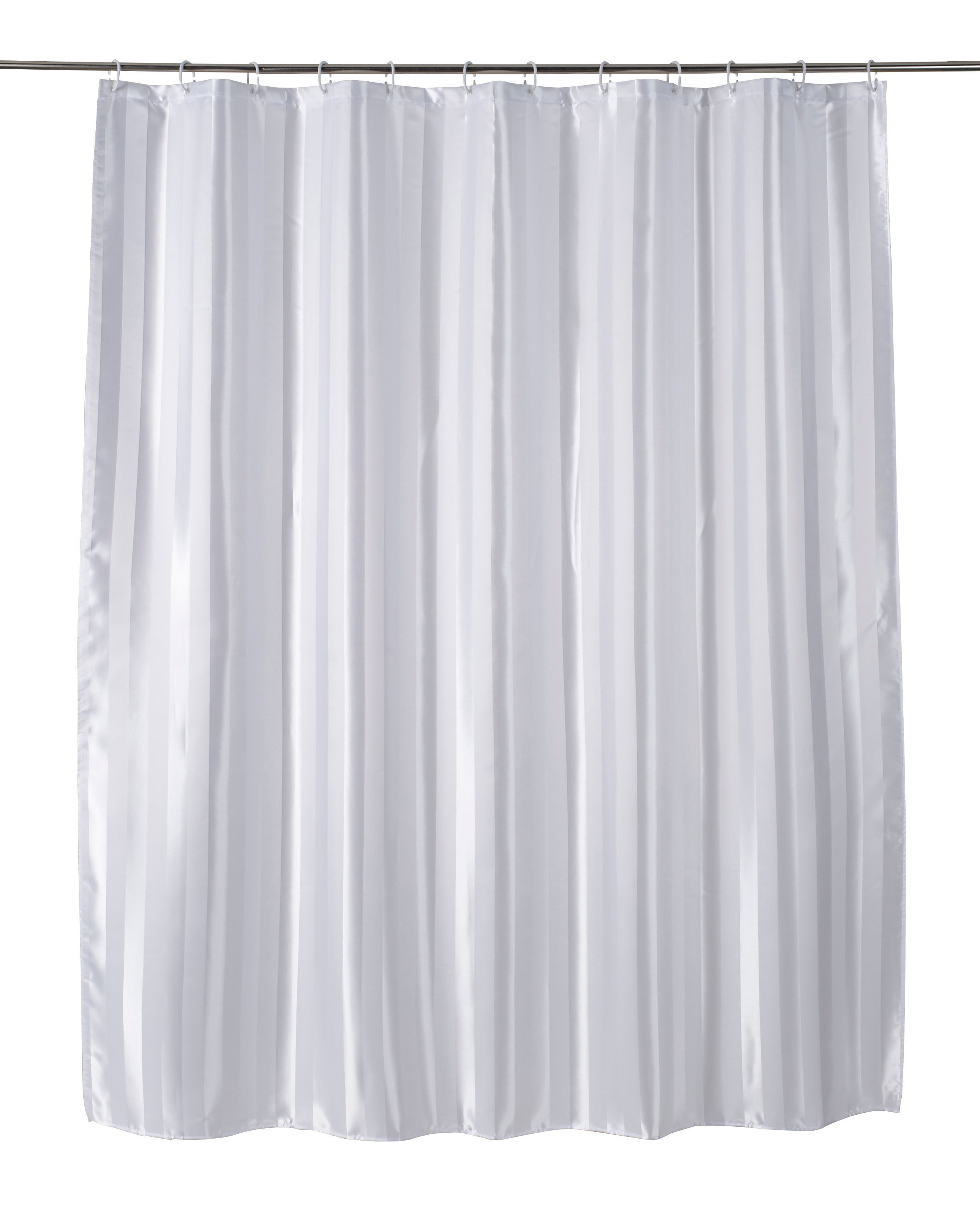 Cooke & Lewis Pasni White Satin Stripe Shower Curtain (L)1800mm Price Comparisons | Compare The Build