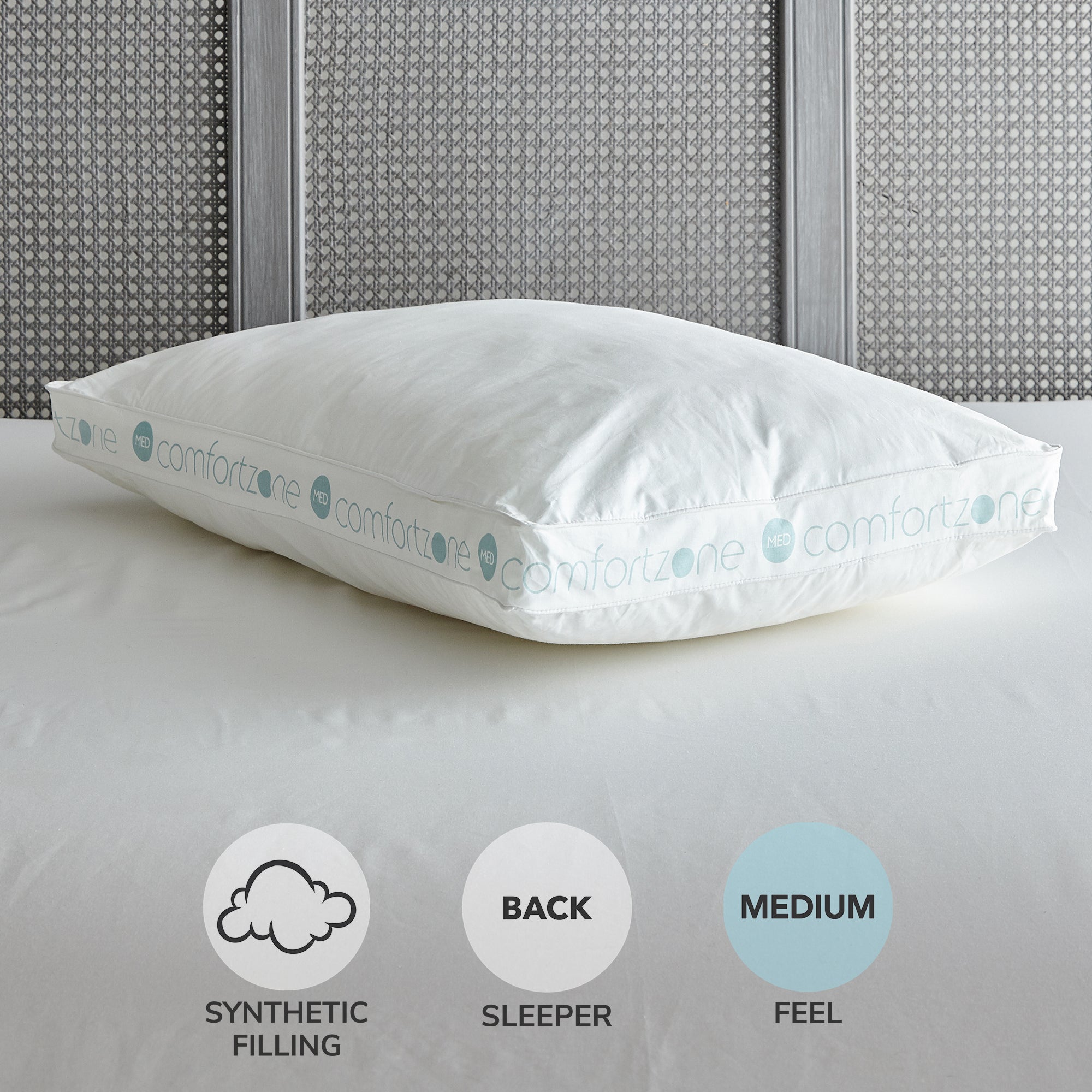 Comfortzone Hollowfibre Medium-Support Walled Pillow White Price Comparisons | Compare The Build