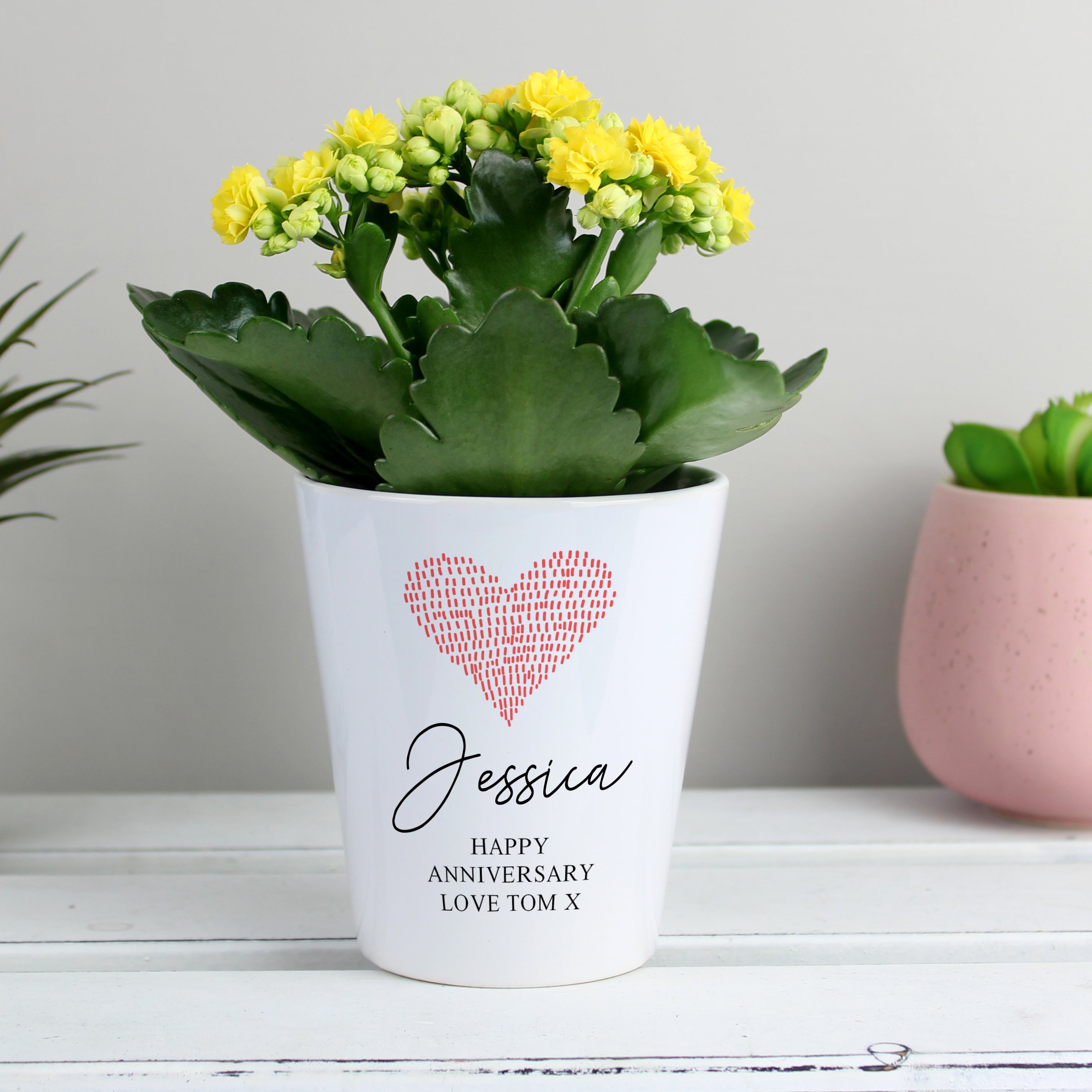 Personalised Heart Plant Pot White Price Comparisons | Compare The Build