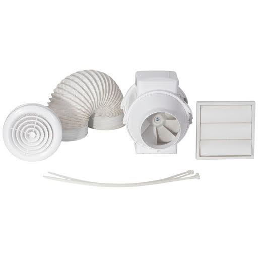 Airflow Aventa Timer controlled in-line Shower Fan and Kit 100mm - 9041407 | Compare The Build