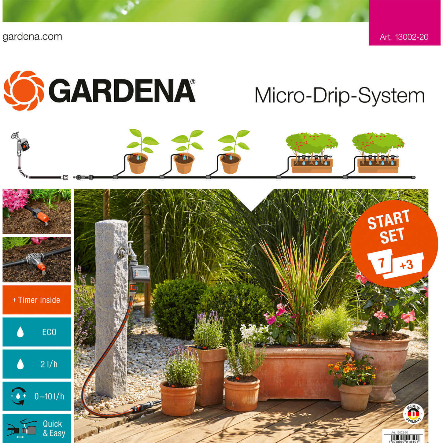 Gardena MICRO DRIP 7 Pot and Planter Water Irrigation and Water Timer Starter Set Price Comparisons | Compare The Build