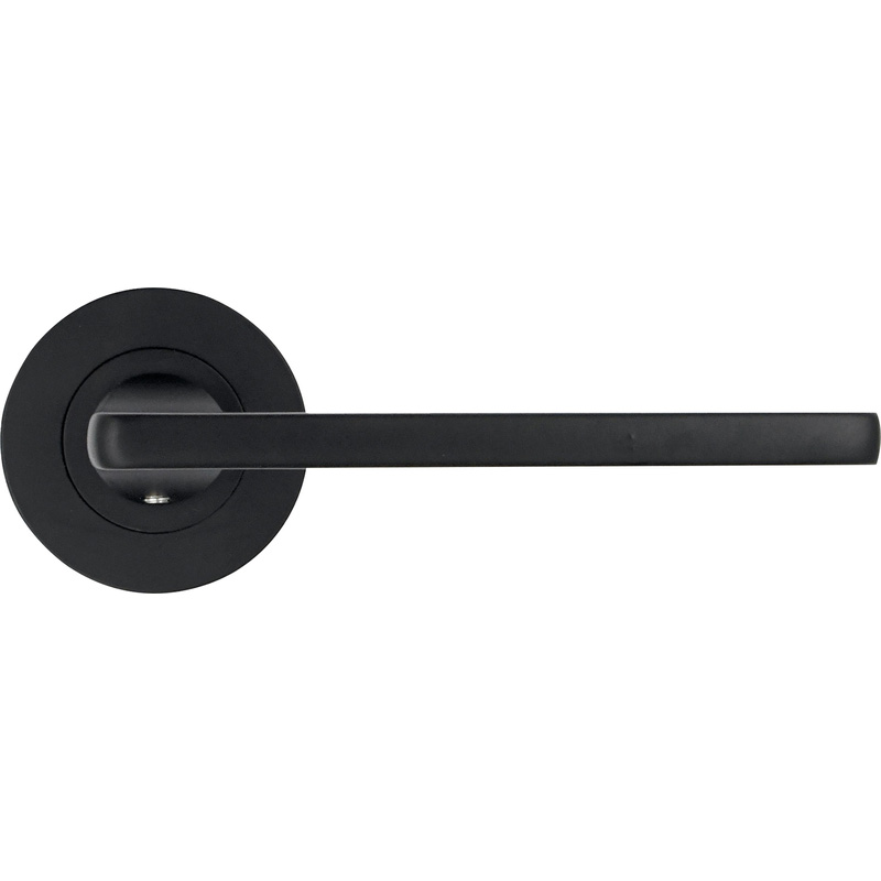 Stanza Leon on Rose Door Handles Matt (Pair) in Black Aluminium Price Comparisons | Compare The Build