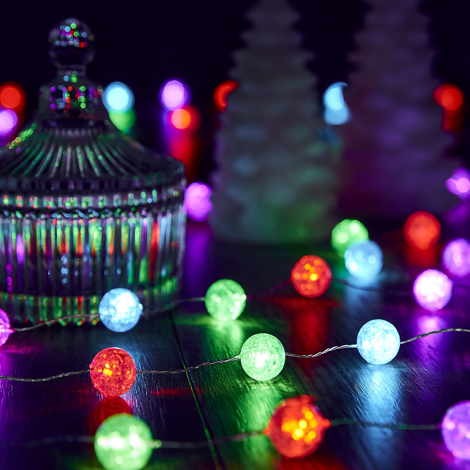 160 LED Crackle Ball Wire Multifunction String Christmas Tree Lights - Multicoloured Price Comparisons | Compare The Build