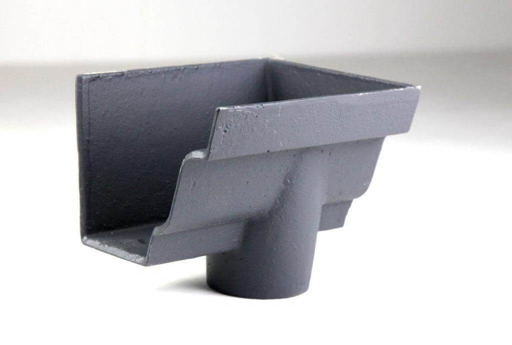 Cast Iron Moulded Ogee Gutter Right Hand Stopend Outlet - 125mm for 100mm Downpipe Primed Price Comparisons | Compare The Build