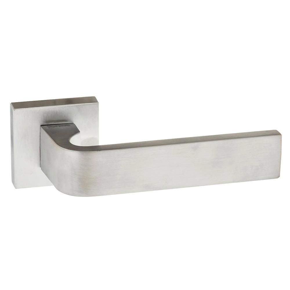 Atlantic Forme Monza Designer Lever on Minimal Square Rose - Satin Chrome Silver Atlantic UK FMS413SC | Compare The Build