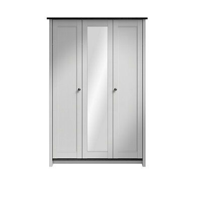 Consort Manor Mirrored Grey Dark Oak Effect 3 Door Triple Wardrobe (H)1932mm (W)1700mm (D)558mm Price Comparisons | Compare The Build