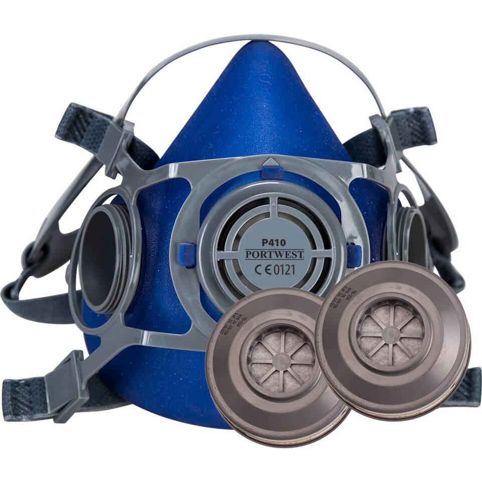 Portwest Auckland Half Face Respirator and P970 Combination Filters Blue M Price Comparisons | Compare The Build