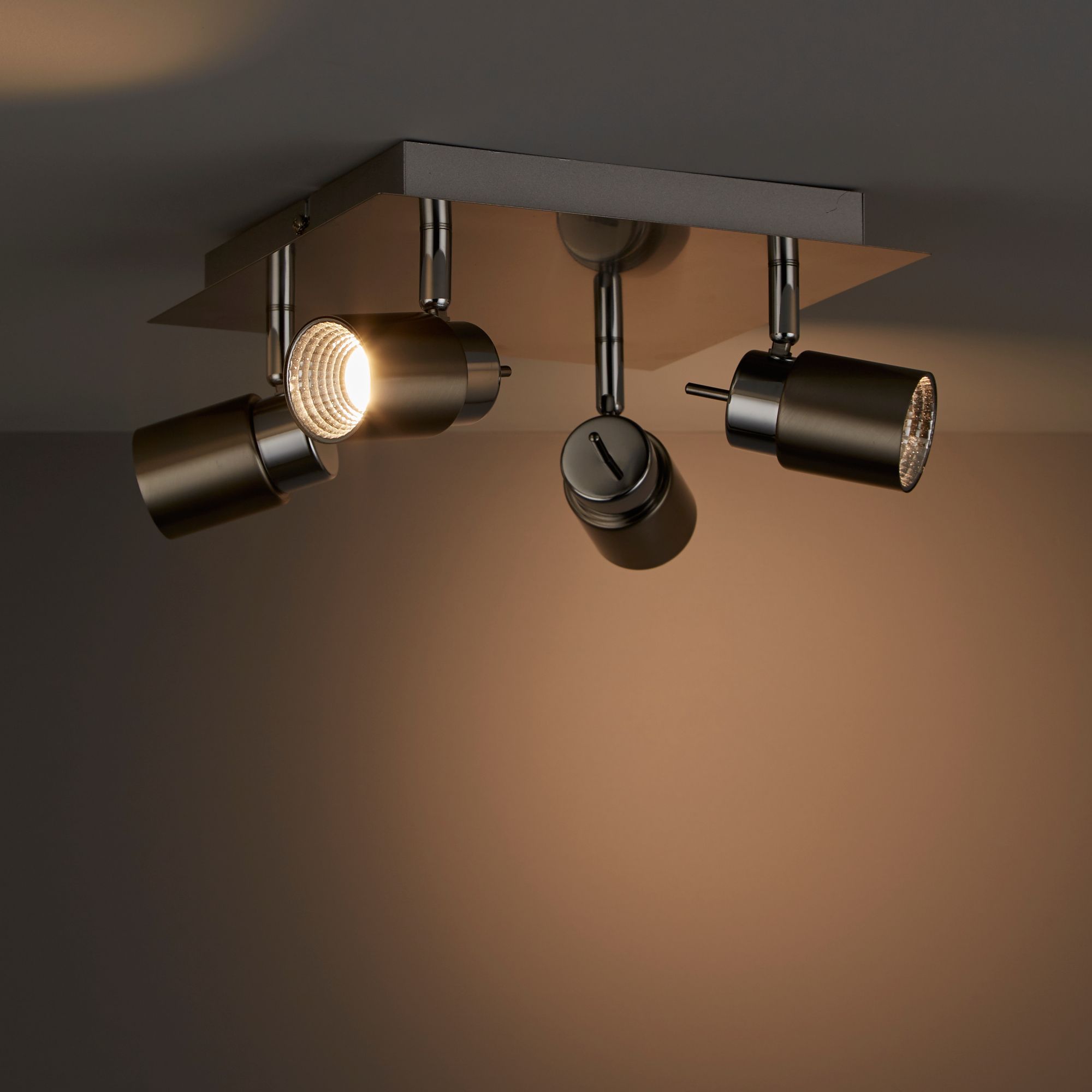 Colours Hades Satin Chrome Effect 4 Light Spotlight Price Comparisons | Compare The Build