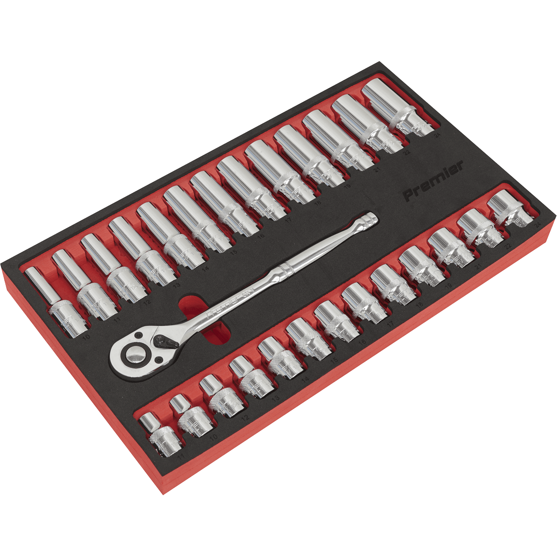 Sealey 27 Piece 1/2" Drive Socket Set in Foam Module 1/2" Price Comparisons | Compare The Build