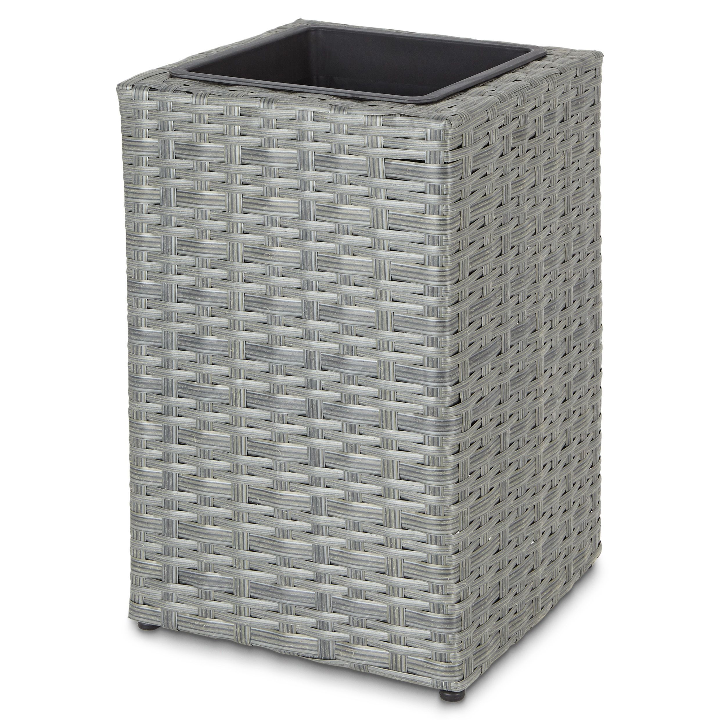 Blooma Sulana Grey Rattan Effect Plastic Square Plant Pot (Dia)30Cm Price Comparisons | Compare The Build