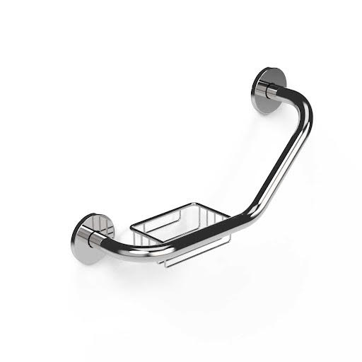 NymaSTYLE 135° Cranked Grab Rail Polished Stainless Steel with Soap Basket - 310630/SP Price Comparisons | Compare The Build