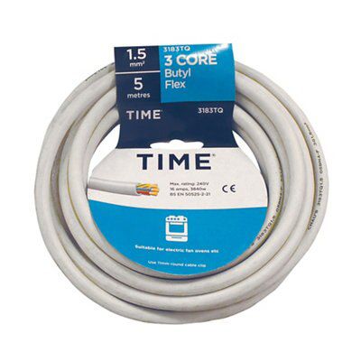 Time 3183Tq White 3 Core Cable 1.5mm² X 5M Price Comparisons | Compare The Build