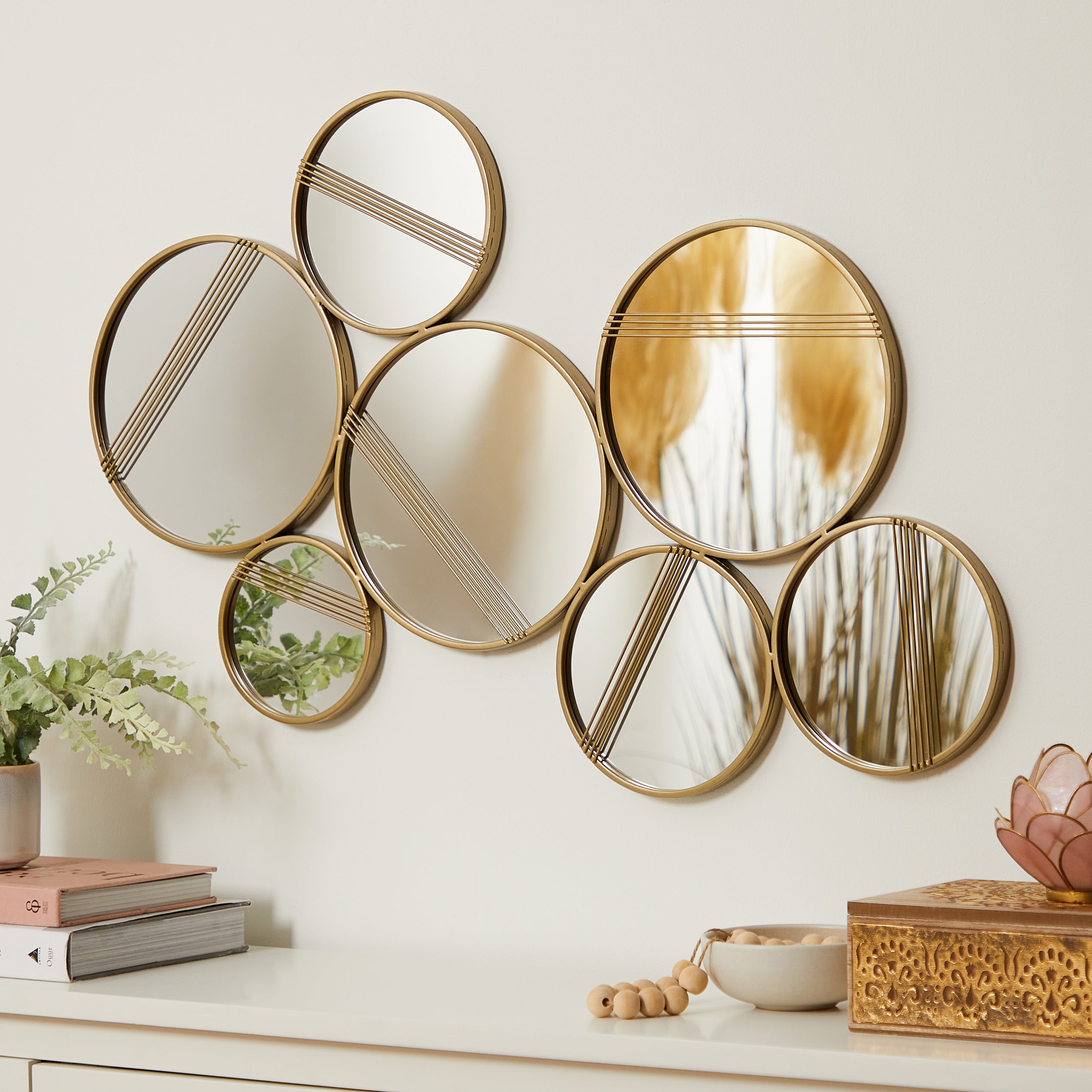 Line Wall Art Mirror, 80x50cm Gold Effect Price Comparisons | Compare The Build