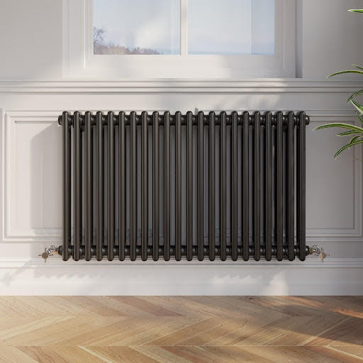 Park Lane Traditional Colosseum Double Bar Column Radiator Black - 600 x 1010mm Price Comparisons | Compare The Build