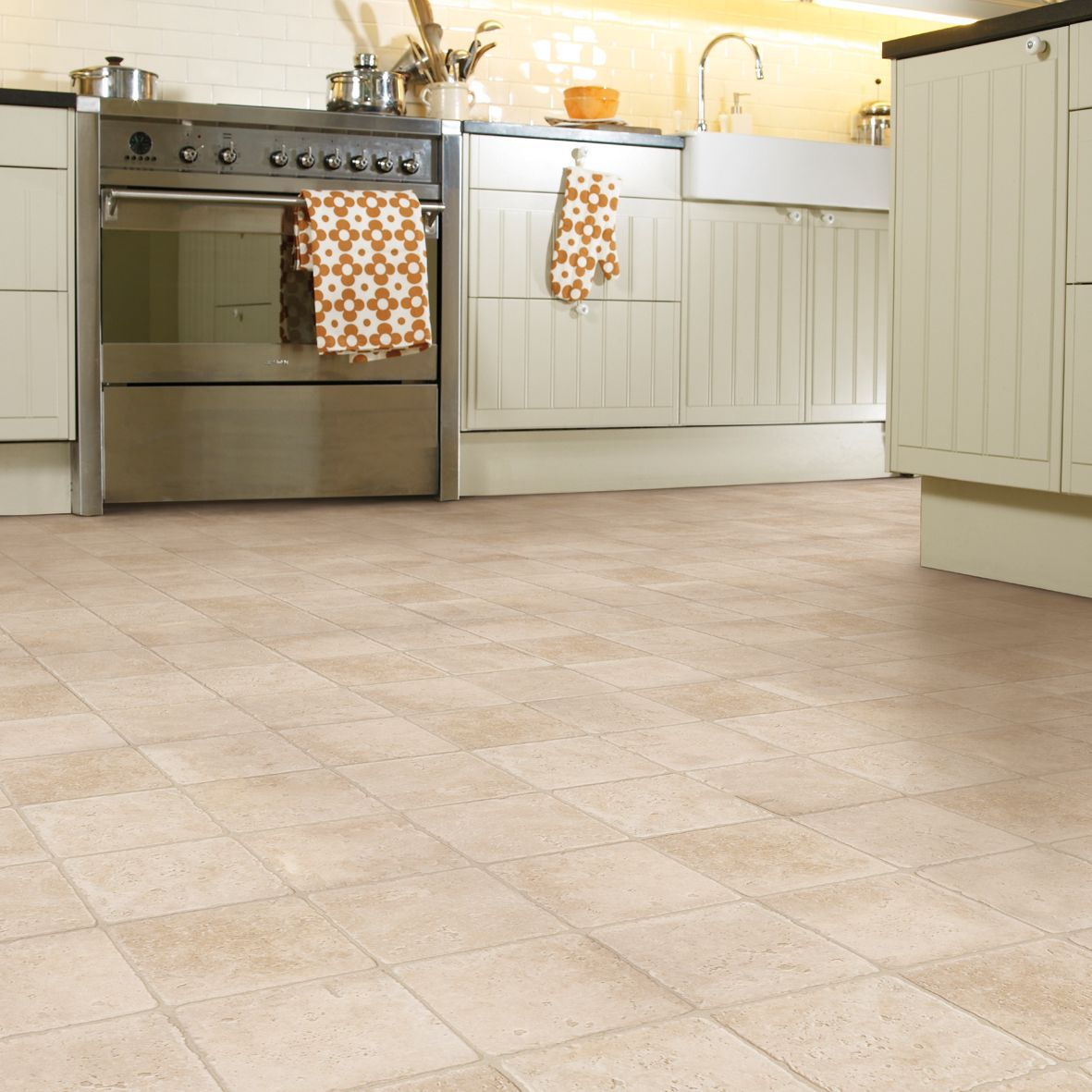 Colours Valiha Beige Tile Effect Vinyl Flooring, 6M² Price Comparisons | Compare The Build