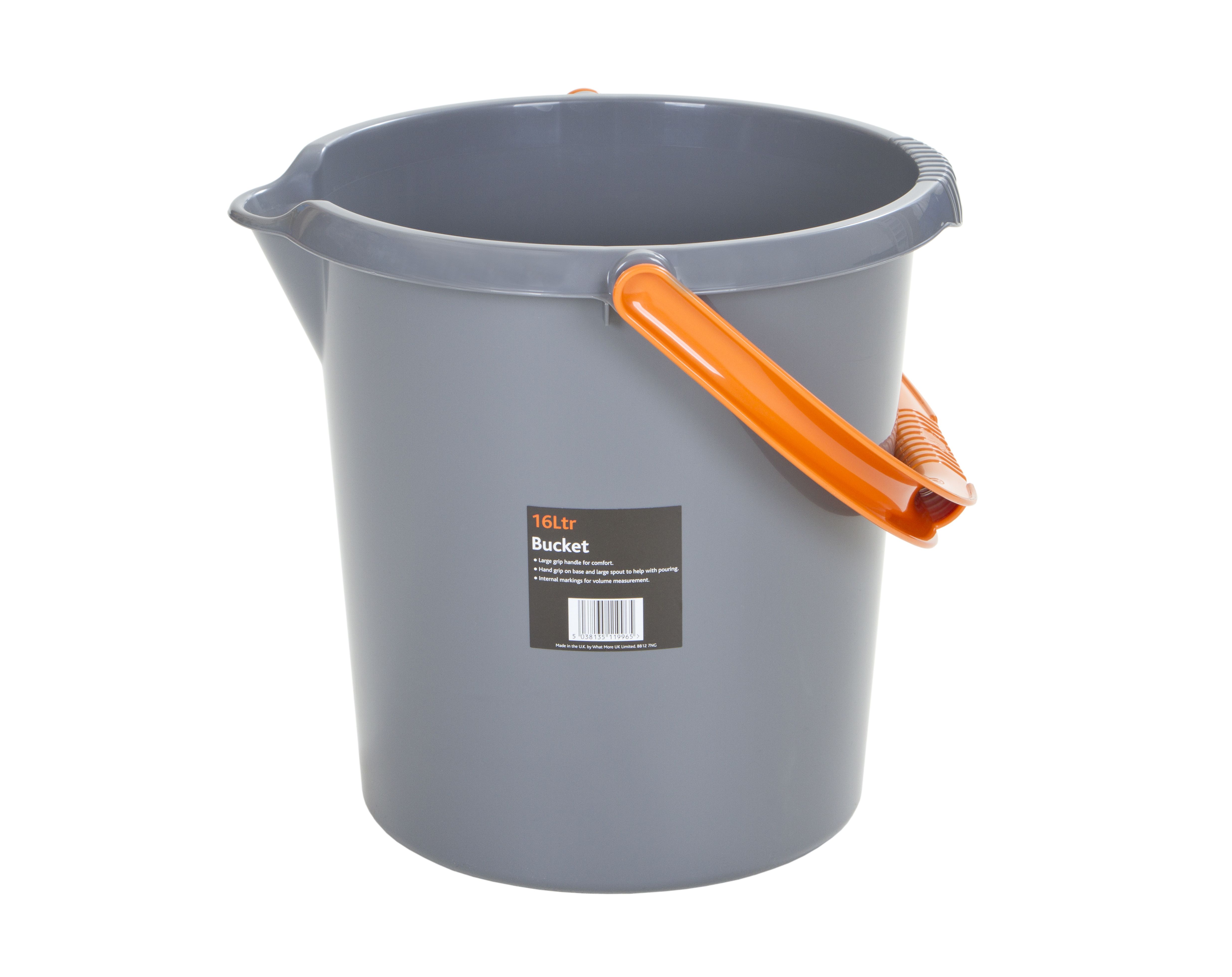 Grey & Orange Plastic 16L Bucket Price Comparisons | Compare The Build