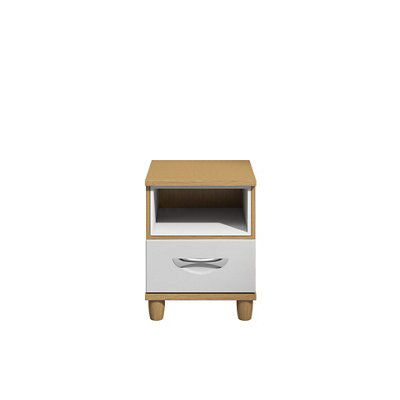 Consort Juno Textured White Oak Effect 1 Drawer Bedside Chest (H)520mm (W)400mm (D)420mm Price Comparisons | Compare The Build