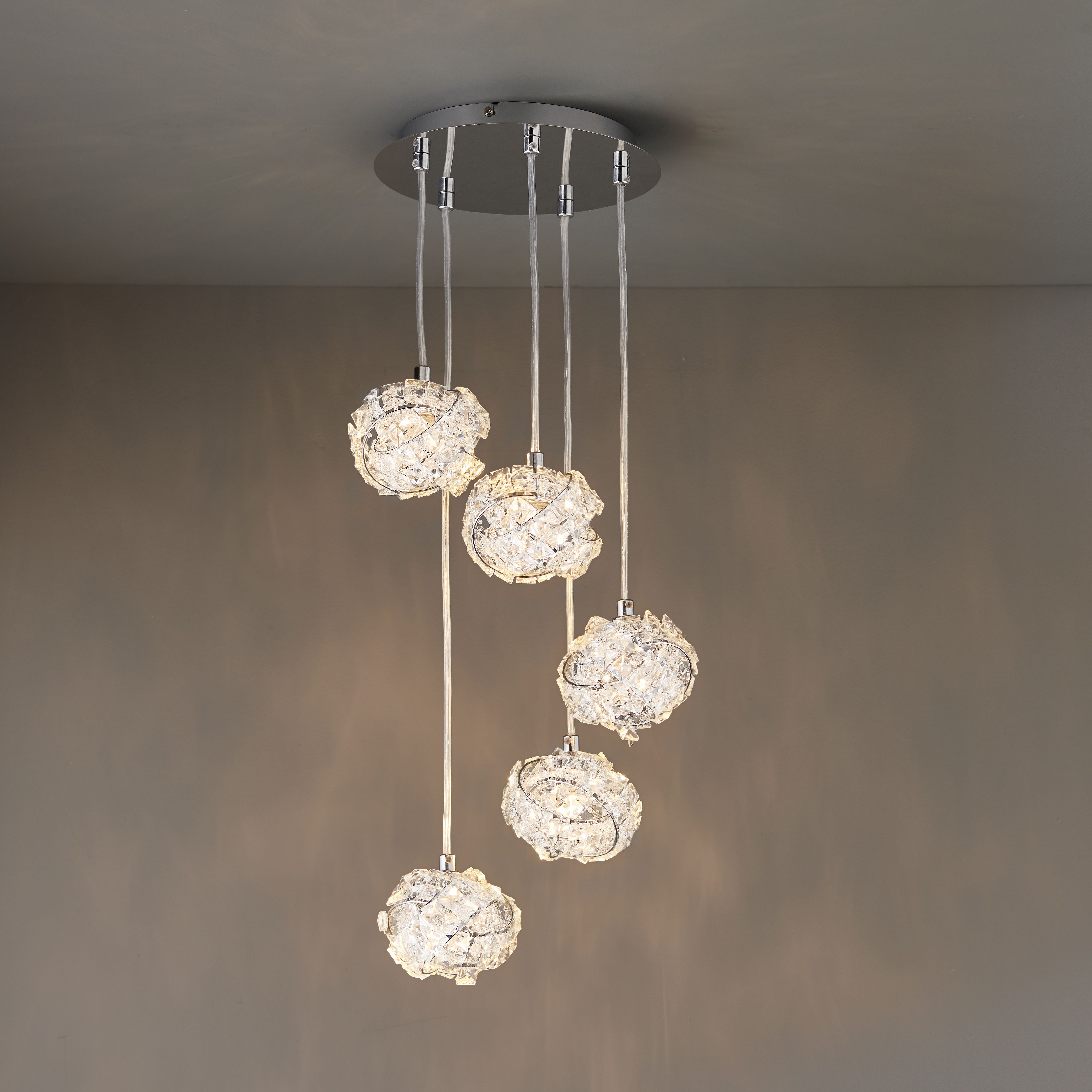 Colours Emelia Pendant Chrome Effect 5 Lamp Ceiling Light Price Comparisons | Compare The Build