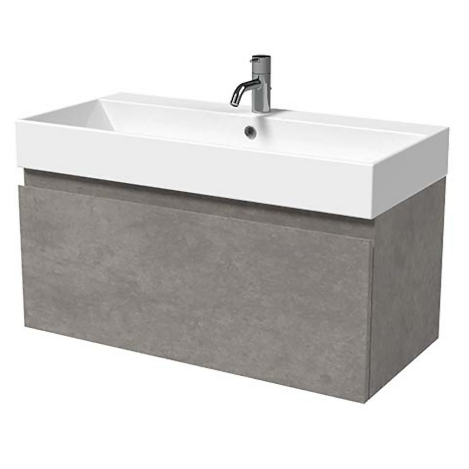 Bathstore Mino 800mm Basin & Wall Mounted Vanity Unit - Concrete Price Comparisons | Compare The Build