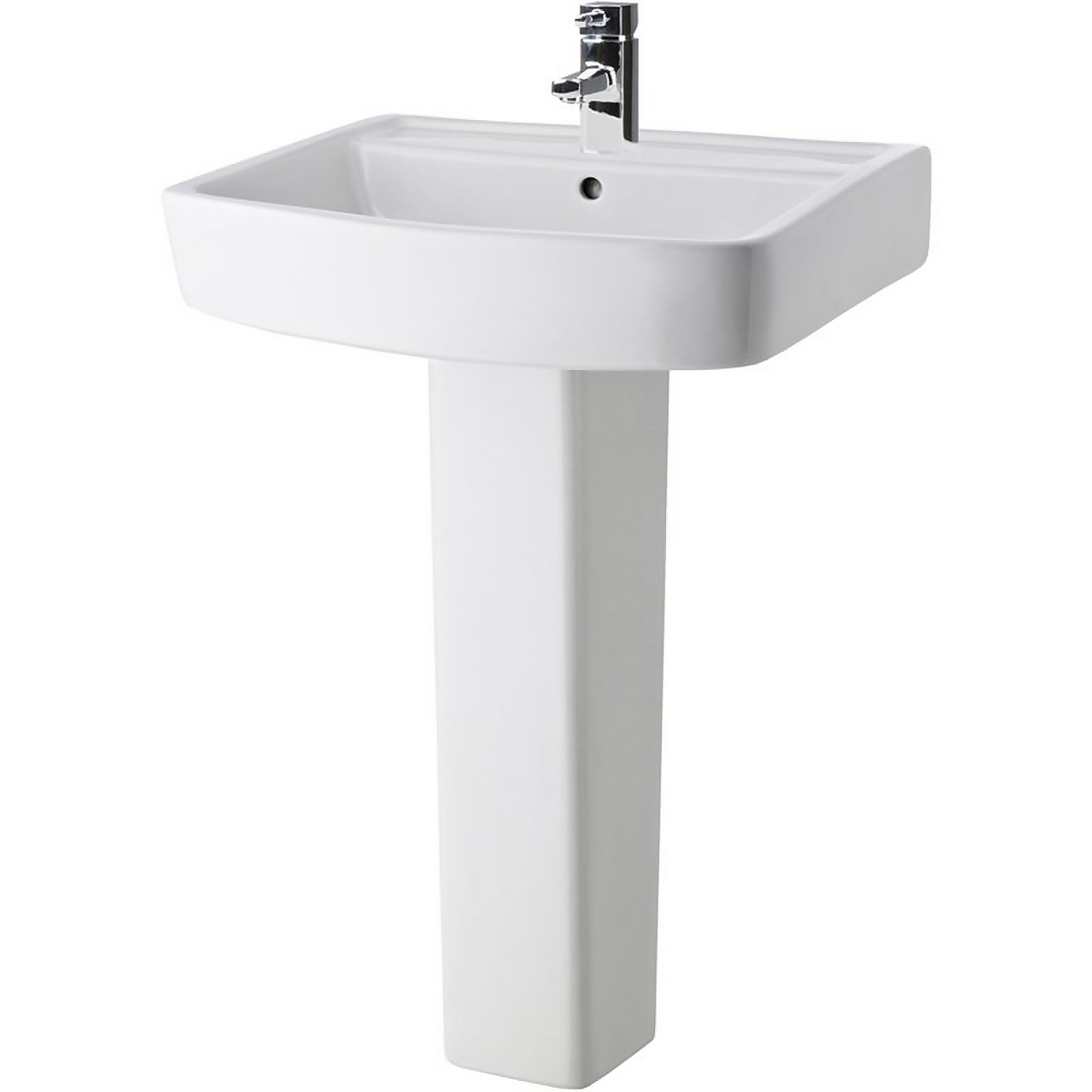 Balterley Optic 1 Tap Hole Basin and Full Pedestal - 600mm Price Comparisons | Compare The Build