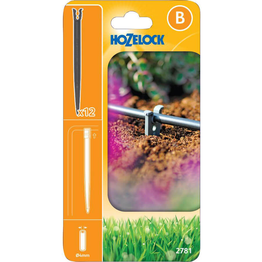 Hozelock MICRO Irrigation Supply Hose Stake 5/32" / 4mm Pack of 12 | Compare The Build